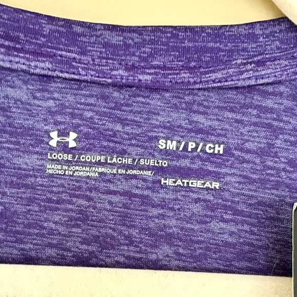 NWT Under Armour Women's Heathered Purple V-Neck Tee - Picture 4 of 4